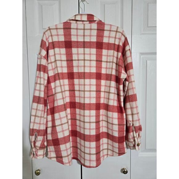 Maurices medium women's red and white button up flannel long sleeve new w tags - Picture 5 of 11